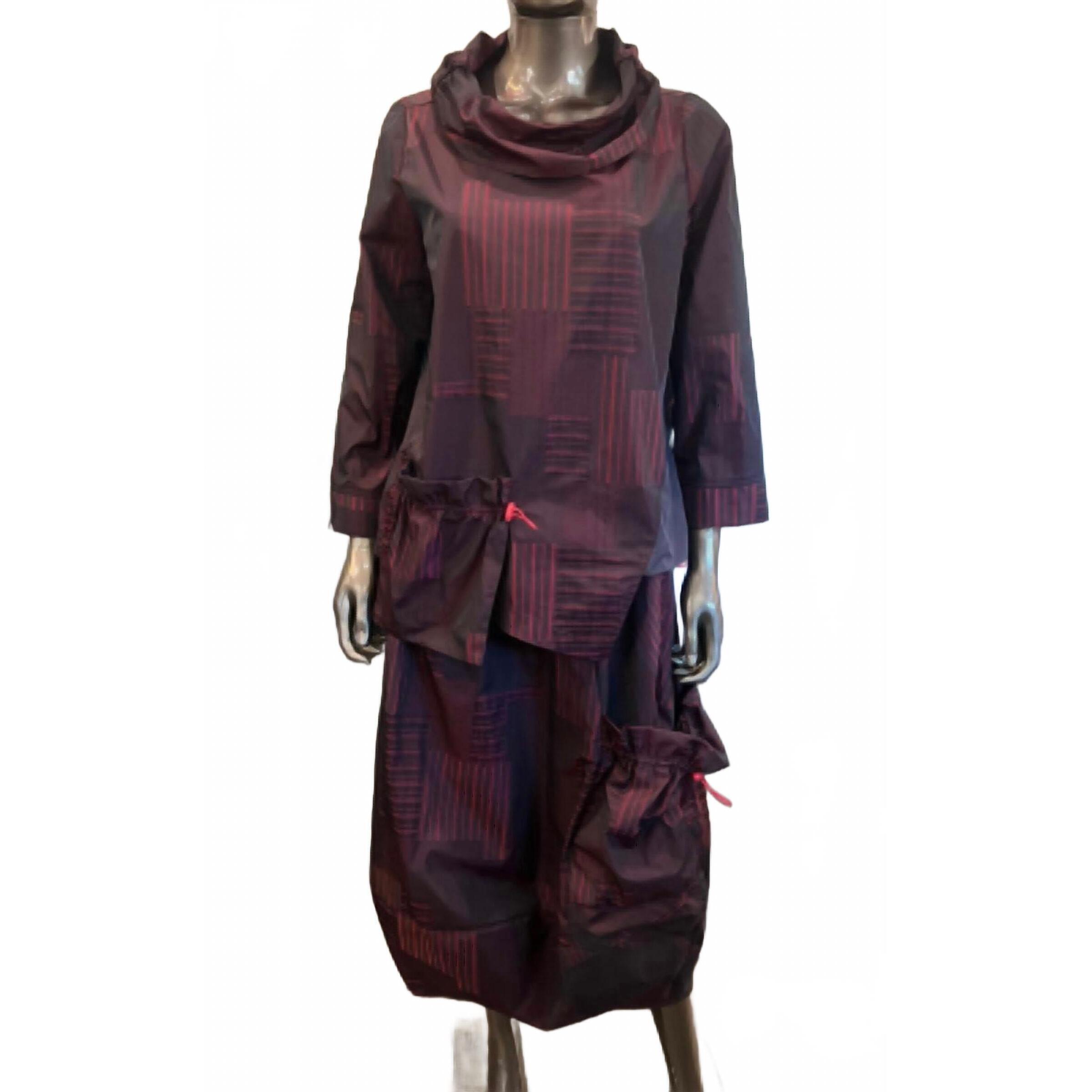 New Ic Collection Women's Two Piece Set In Red/Black